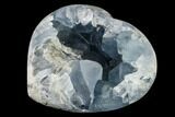 Crystal Filled Celestine (Celestite) Heart Geode - Madagascar #117321-2